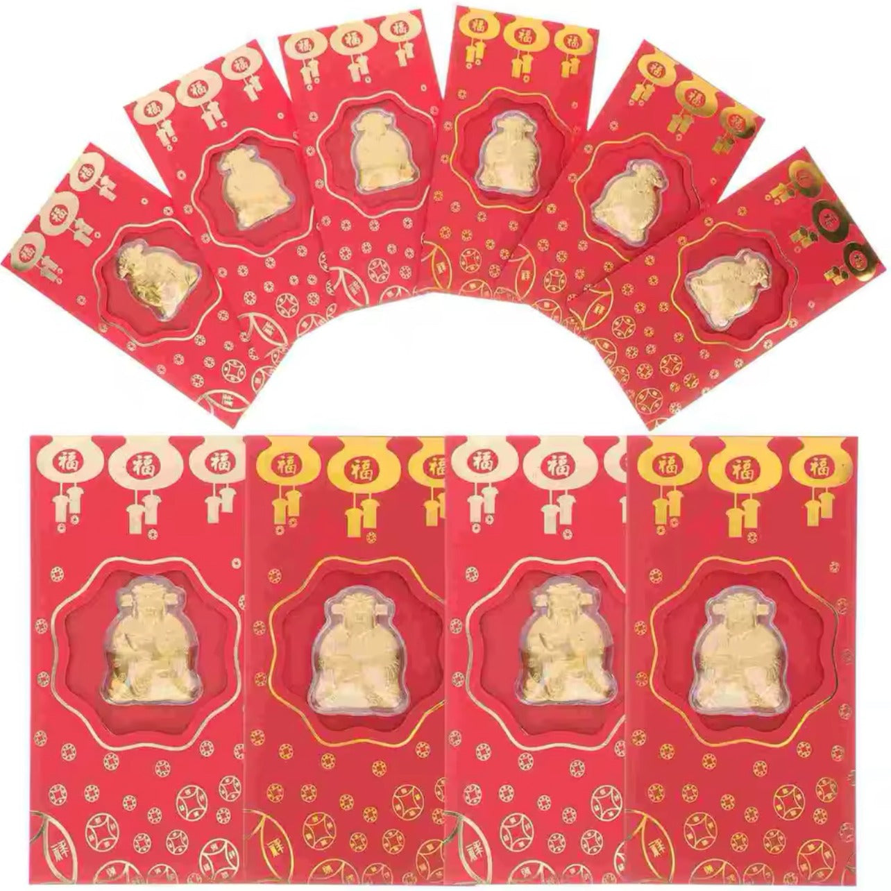 10 LIXI THAN TAI 24K GOLD 9999 SET OF 10