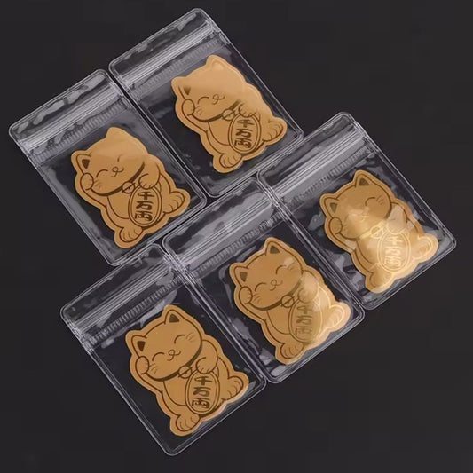 Gold-Plated Fortune Cat 24K 9999 SET OF 5