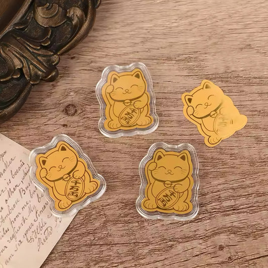 2025 Gold FOIL LUCKY Cat 24K 9999 SET OF 5