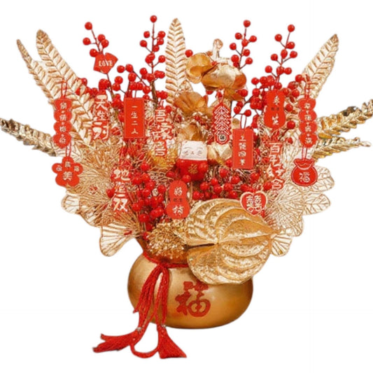 NEW YEAR DECORATION Lucky YELLOW Money Pot 2025