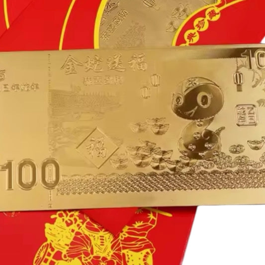 Gold-Plated 24K 9999 Lucky Red Envelope SET OF 5