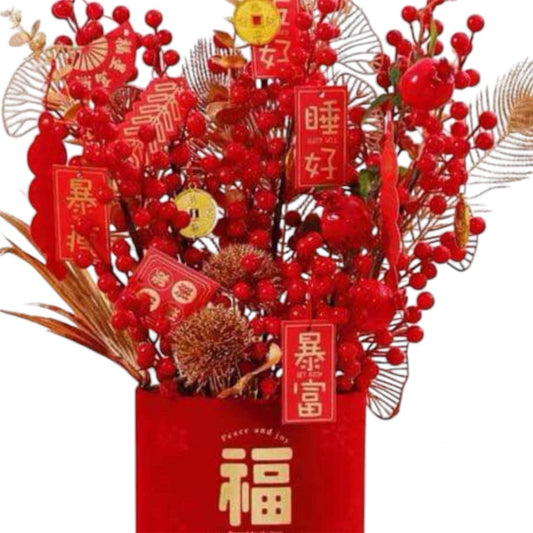 NEW YEAR DECORATION Lucky Red Pot 2025 RED