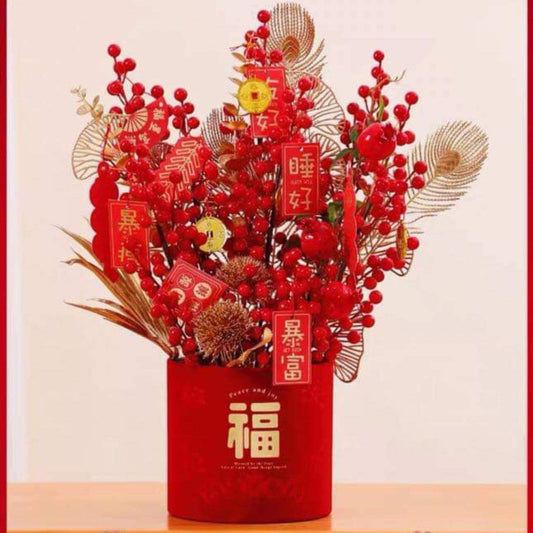NEW YEAR DECORATION Lucky Red Pot 2025 RED