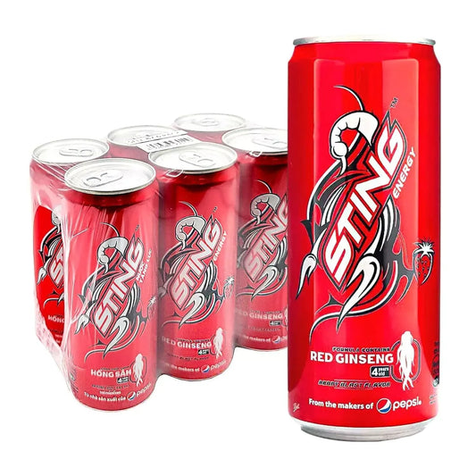 Sting Energy Drink Red Ginseng, Strawberry 6 CANS